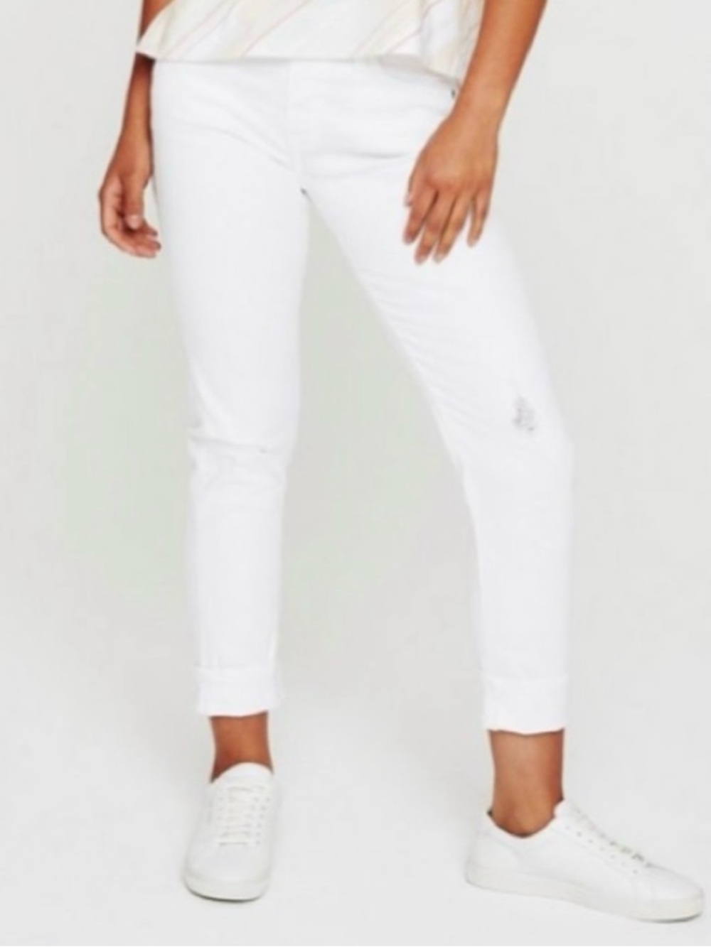 AG Adriano Goldschmied White Cropped Slim Ankle Jeans Sz 27R